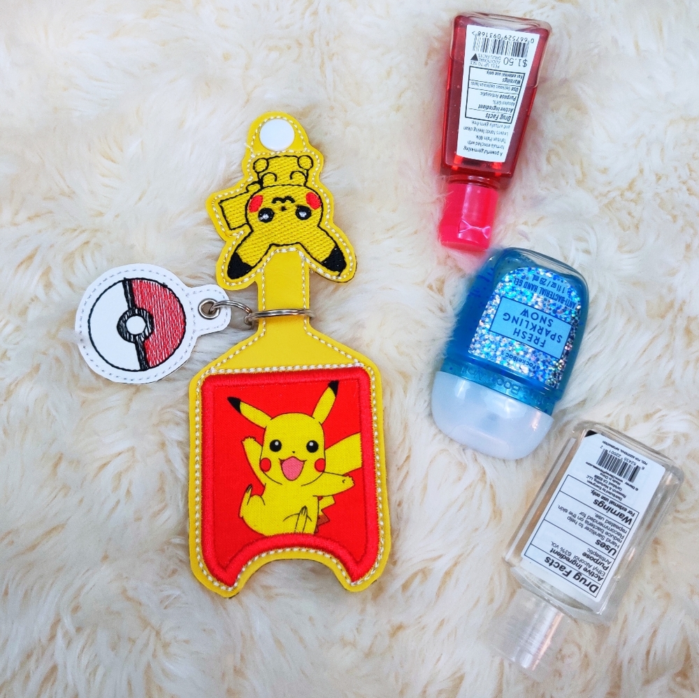 Pokemon Pikachu hand sanitizer holder keyring